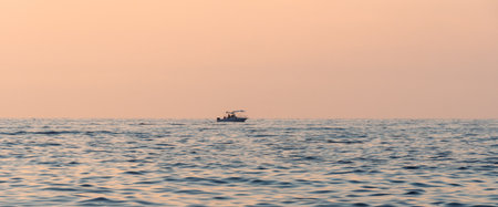 Beautiful seascape with sailing yachts in summer during sunset. Travel, hobby conceptの写真素材