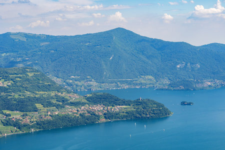 Mountain landscape, picturesque mountain lake in the summer morning, large panorama, landscape with...