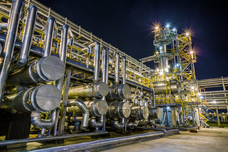 big Oil and gas Refinery At Night