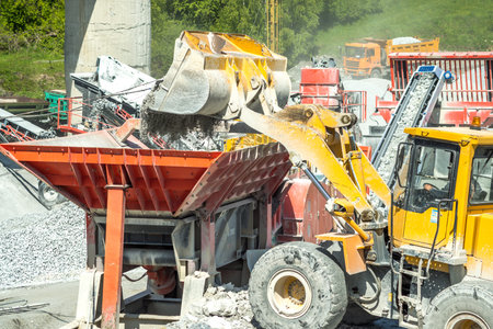 Industrial work in the summer when the weather is clear