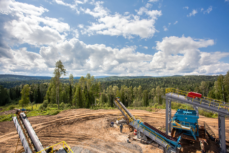 Processing Plant of manganese mine and mechanical processing used to transport oreの写真素材