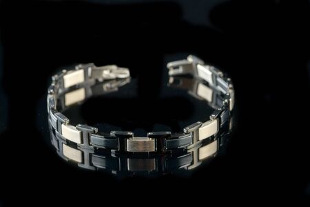 beautiful luxury Bracelet on a black backgroundの写真素材