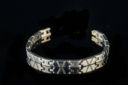 beautiful luxury Bracelet on a black backgroundの写真素材