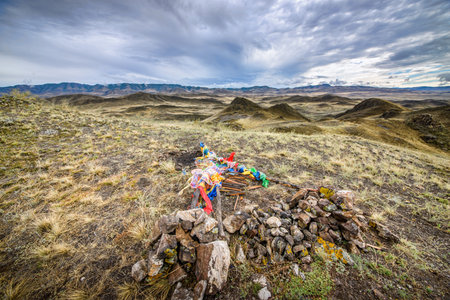 beautiful summer mountain and blue sky landscapeの写真素材
