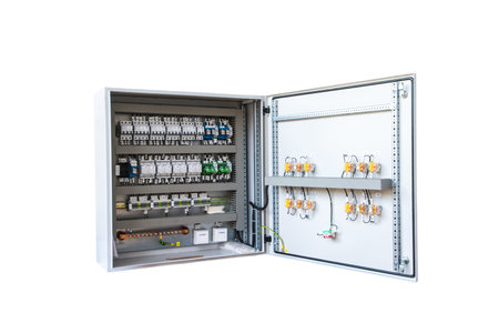 High-voltage wiring equipment isolated on white background