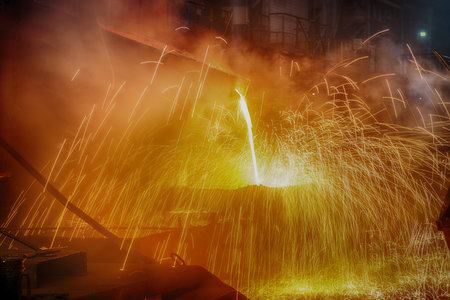 NOVOKUZNETSK, RUSSIA - MAY 25 2016 Casting ferroalloy factory