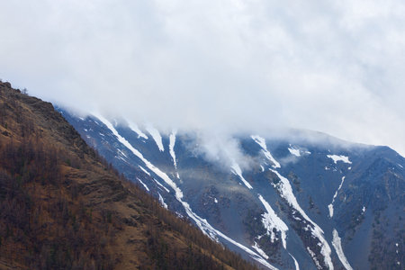 Fog clouds over mountain