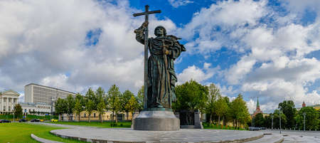Moscow - 16 September 2019: Monument to St. Vladimir the Great on Borovitskaya Square in the central part of Moscow, Russia.のeditorial素材