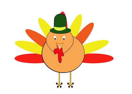 Thanksgiving Turkey with Hatのイラスト素材