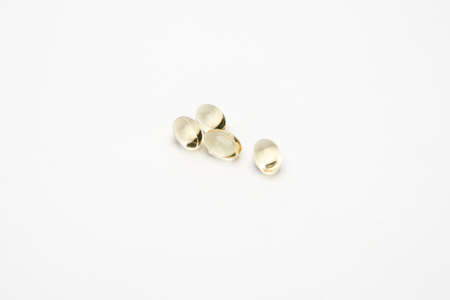 gel pill isolated on whiteの写真素材