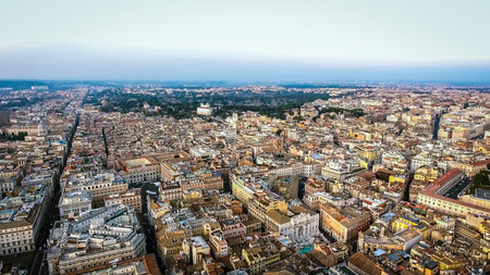 Aerial View Of Rome Cityscape Urban View in Italy on a Sunny Dayのeditorial素材