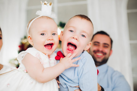 Adorable kids hugging at camera.Portrait of happy loving siblings