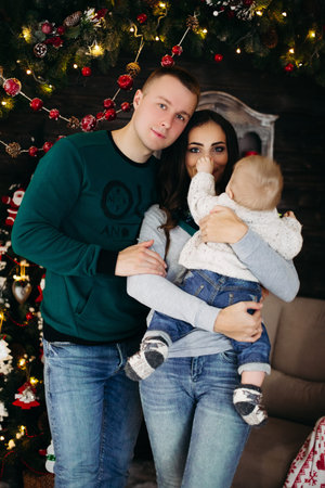 Friendly family enjoying time together before christmas