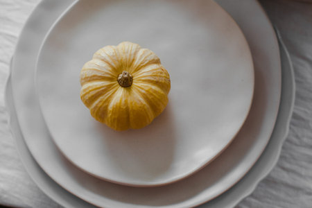 Top view of the beautiful fresh pumpkin