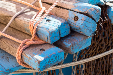 Axis with fishing netの写真素材