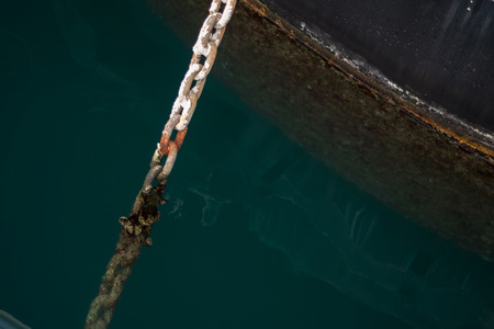 Anchor chain of a boatの写真素材