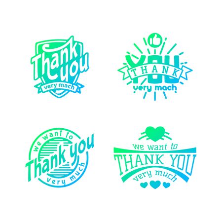 Thank you text lettering badgeのイラスト素材