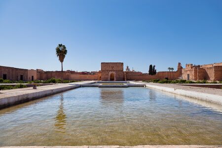 El Badi Palace  meaning The incomparable palace  Marrakesh, Moroccoのeditorial素材