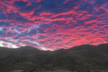 spectacular sunset in the mountains of almeria