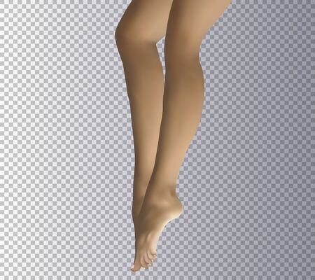 Realistic woman legs in profile isolated on the transparentのイラスト素材