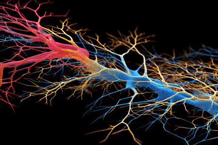 Neural System. Brain, Spinal Cord, Nerves - Illustration for Nerve Function and Transmissionの素材