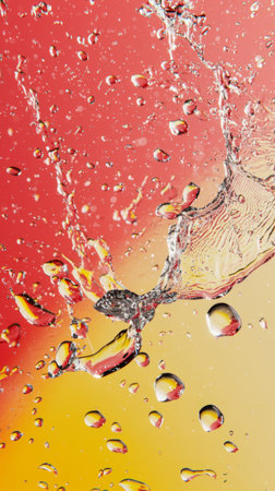 Bubbles and splashes create a mesmerizing water dance in vibrant colorsの素材