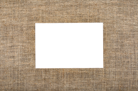 Clean rectangular sheet on fabric canvasの写真素材