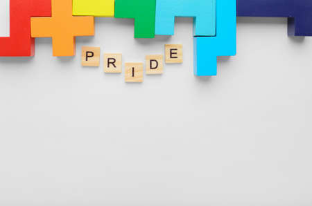 Rainbow color cubes on isolation. Symbol of LGBT rights. Equality concept, equal rights. multicolored abstraction. Prideの写真素材
