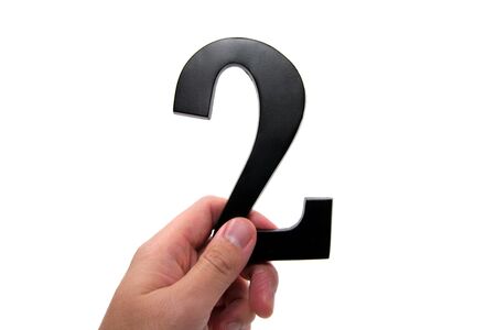 hand holding number 2の写真素材