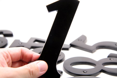 hand holding number 1の写真素材