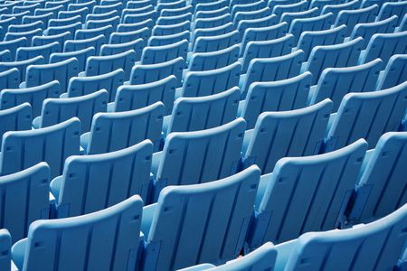 empty stadium seatsの写真素材