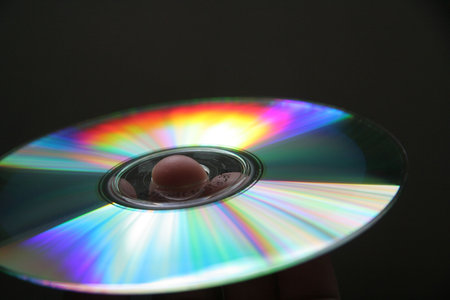 CD Disk with rainbow reflections
