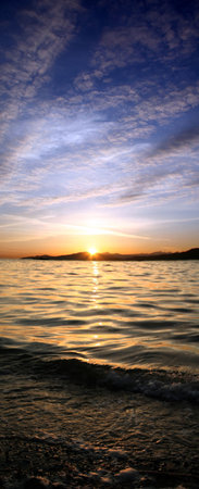 sunset beachの写真素材