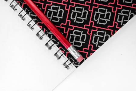 artwork and red pencil, concept of learning art and designの写真素材