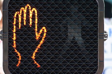 not walk sign,  don't cross the street.の写真素材