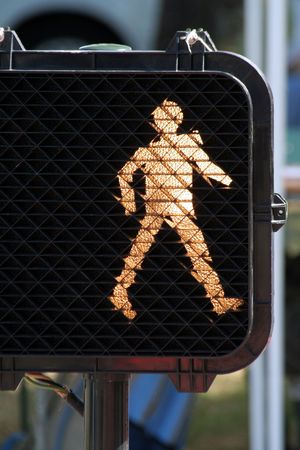 walk sign, safe cross the street.の写真素材