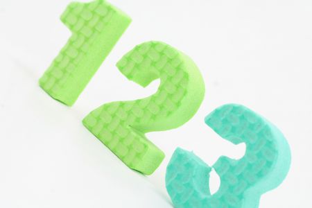 colorful numbers with white background.の写真素材