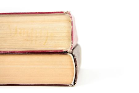 two isolated  old yellow bookの写真素材