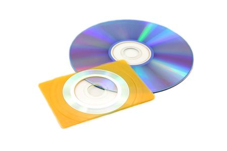 business card size cd whit white backgroundの写真素材