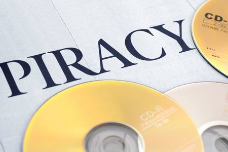cd and word of piracy, concept of illegal copyの写真素材