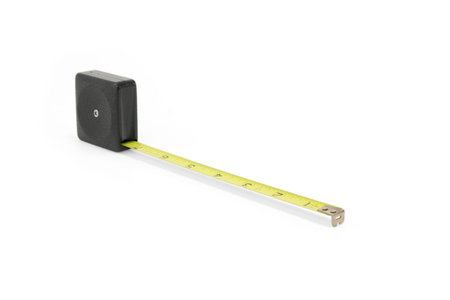 yellow measuring tape isolated with a white background.