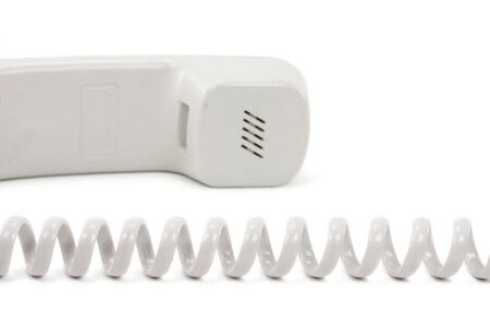 Telephone with a white backgroundの写真素材