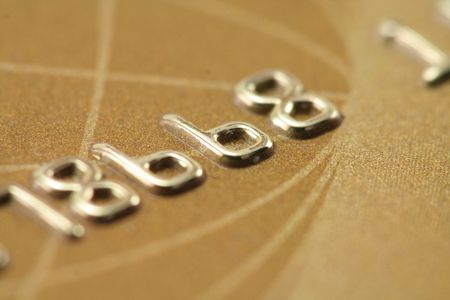 Close up of credit card,  Only partial numbers are visibleの写真素材