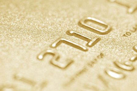 Close up of credit card,  Only partial numbers are visibleの写真素材