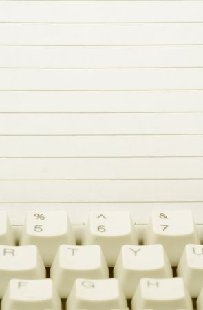 notepaper and keyboard, concept of communicationの写真素材