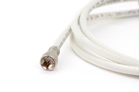 tv coaxial connector close up,