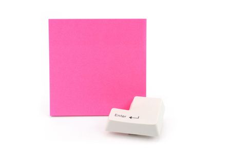 blank paper and enter key, concept of emailの写真素材