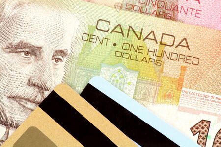 Credit card and canadian dollar,  concept of financeの写真素材