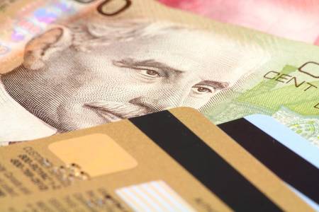 Credit card and canadian dollar,  concept of financeの写真素材