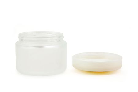 cosmetic containers with white backgroundの写真素材